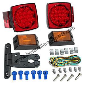 Trailer Square LED Waterproof Tail Light Kit B