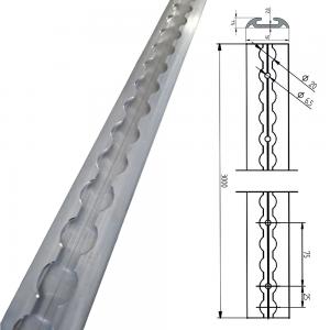 L-TRACK AIRLINE RAIL - 3000x40 mm – SEMI-CIRCULAR (ALUMINUM)