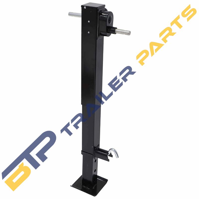 12K SQUARE 2-SPEED JACK W/ CRANK - DROP LEG W/ SPRING RETURN - SIDEWIND - 25-7/8